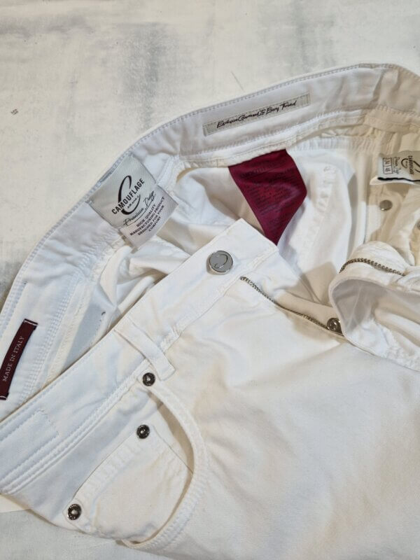 Jeans Camouflage BEST FIVE bull di cotone - bianco ottico