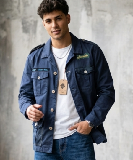 Overshirt Field Jacket Garry's Earth CG 7 Patch BLU