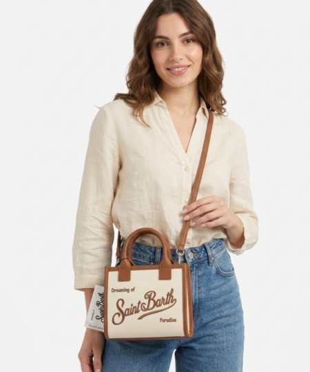 Borsa donna MC2 Saint Barth VANITY Bag MINI Canvas Grain Leather 1019 (Small)