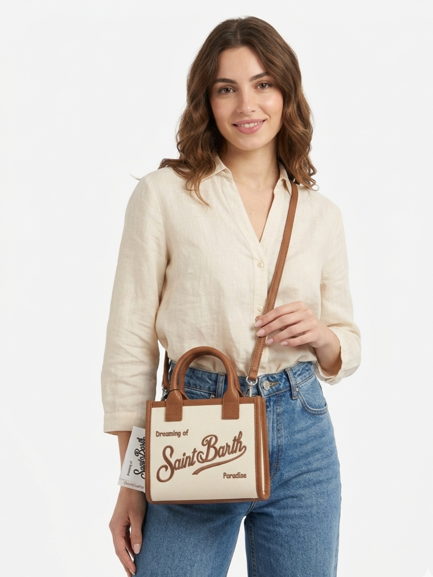 Borsa donna MC2 Saint Barth VANITY Bag MINI Canvas Grain Leather 1019 (Small)