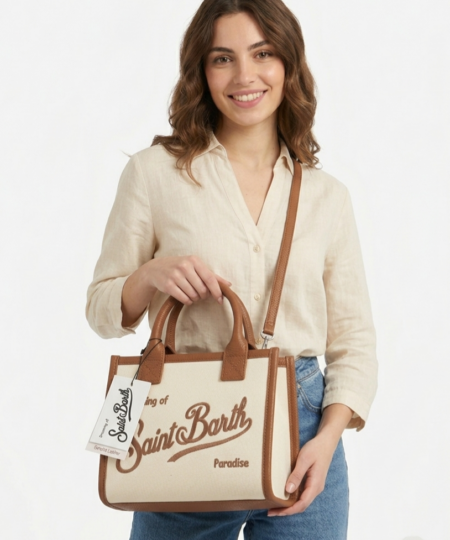 Borsa donna MC2 Saint Barth VANITY Bag MIDI Canvas Grain Leather 1019 (Medium)