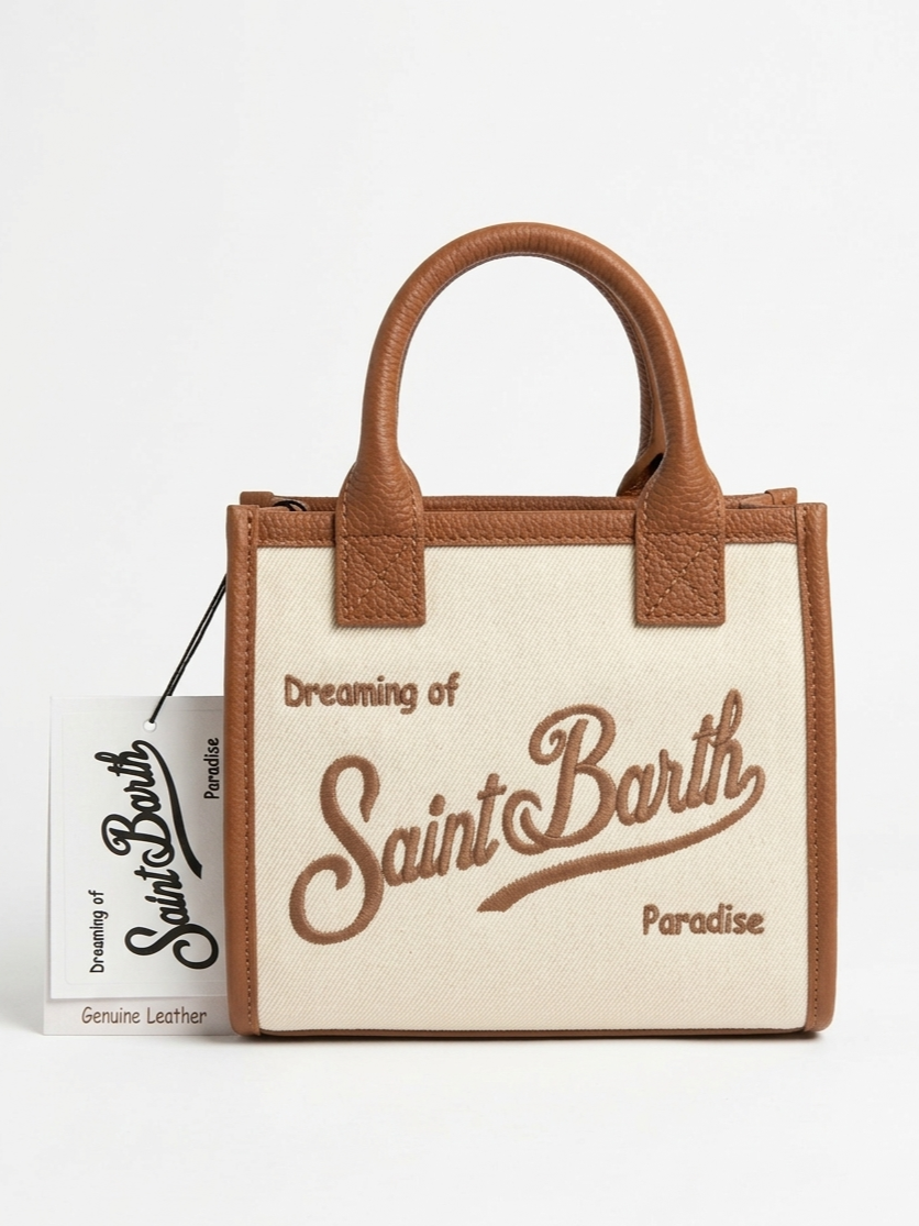 Borsa donna MC2 Saint Barth VANITY Bag MINI Canvas Grain Leather 1019 (Small) - immagine 3