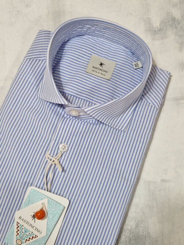 Camicia slim fit BASTONCINO seersucker B1546