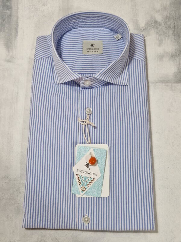 Camicia slim fit BASTONCINO seersucker B1546 - immagine 4