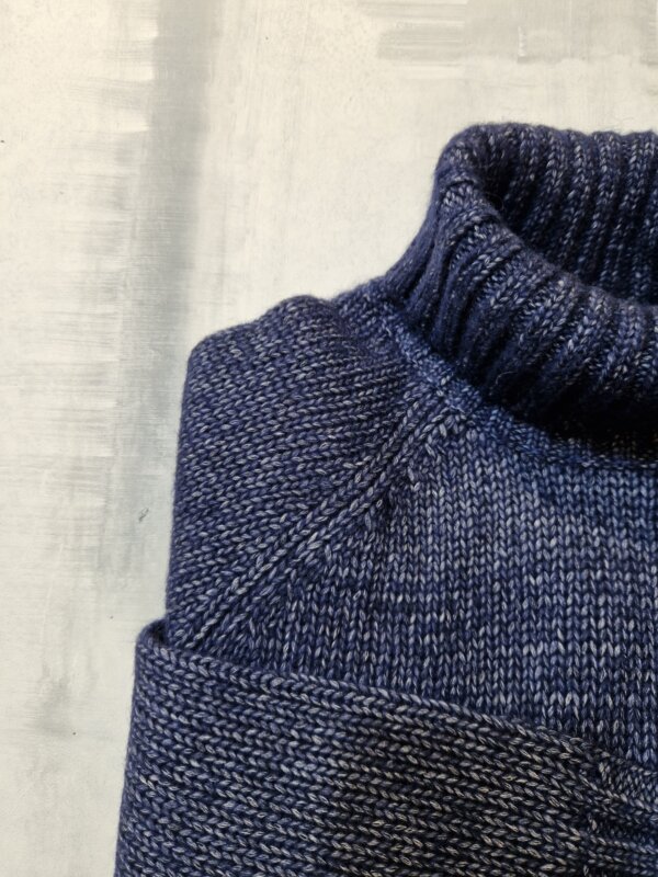 Dolcevita melange platinum collection CAVALIERI Milano cachemire alpaca lana cotone col. 767 NAVY BLUE - immagine 2