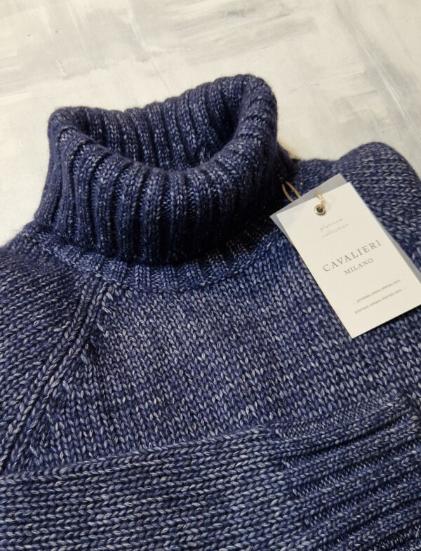 Dolcevita melange platinum collection CAVALIERI Milano cachemire alpaca lana cotone col. 767 NAVY BLUE