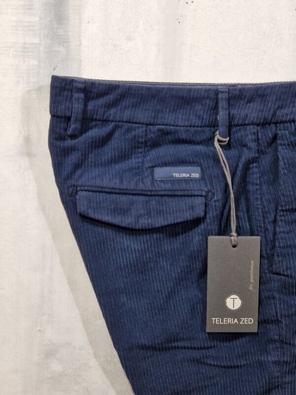 Pantalone velluto TELERIA ZED Edward VF 860 Blu di Prussia
