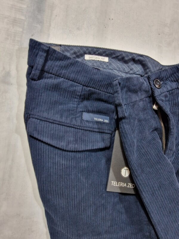 Pantalone velluto TELERIA ZED Edward VF 860 Blu di Prussia - immagine 3
