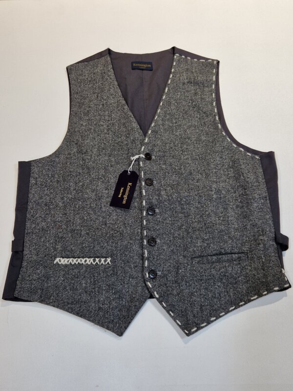 Gilet in lana con impunture Kensington London monopetto grigio 2002/08 - immagine 4