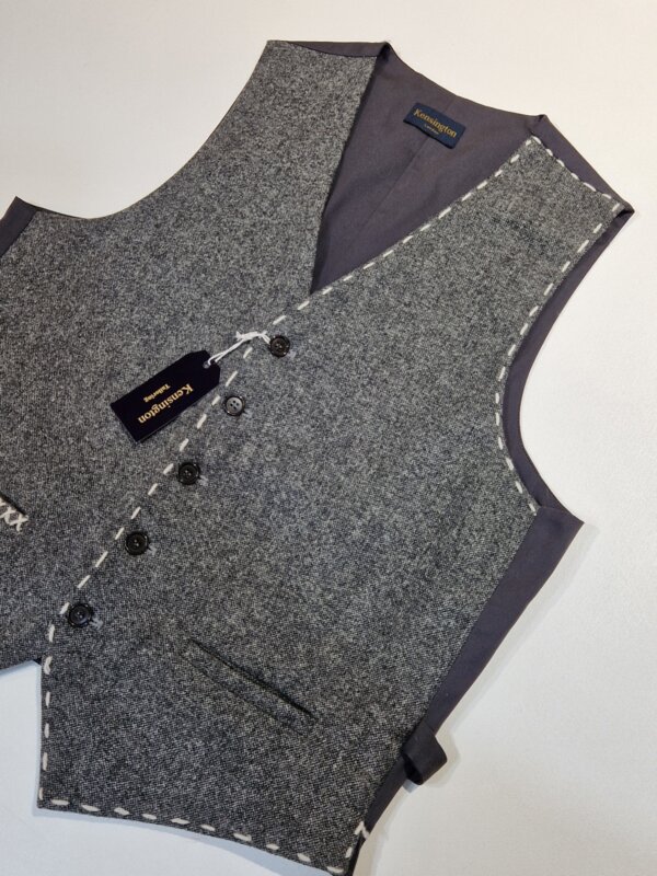 Gilet in lana con impunture Kensington London monopetto grigio 2002/08