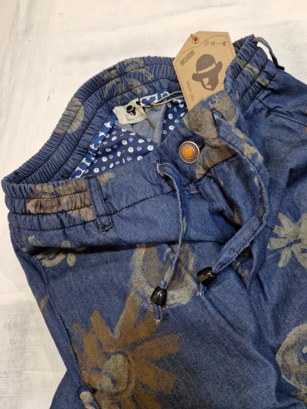 Pantalaccio Garry's Earth uomo con coulisse e pence BLU fiorato - immagine 3