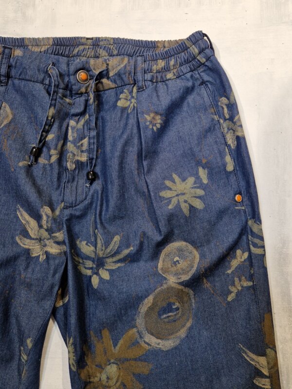 Pantalaccio Garry's Earth uomo con coulisse e pence BLU fiorato