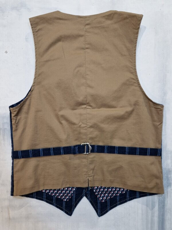 Gilet donna Garry's Earth ZZ Dis. 13 gessato BLU / BEIGE - immagine 3