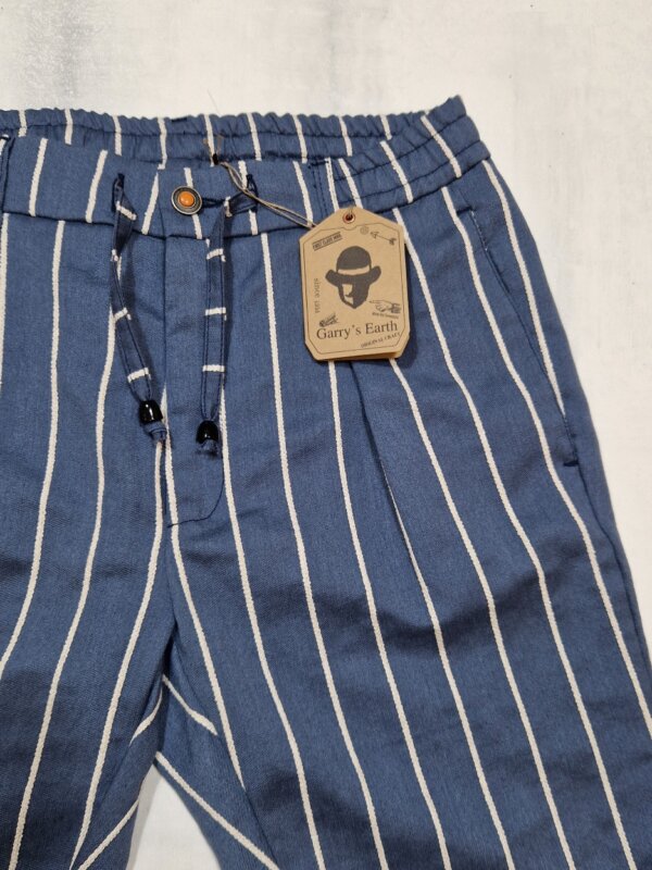 Pantalaccio Garry's Earth uomo con coulisse e pence BLU gessato