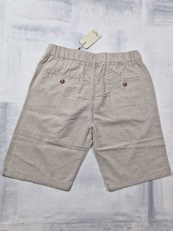 Bermuda uomo Alley Docks in lino e cotone Principe di Galles col. BEIGE - immagine 3