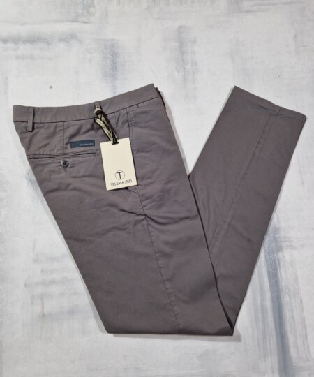 Pantalone in cotone TELERIA ZED Robin F17 slim fit col. GRIGIO