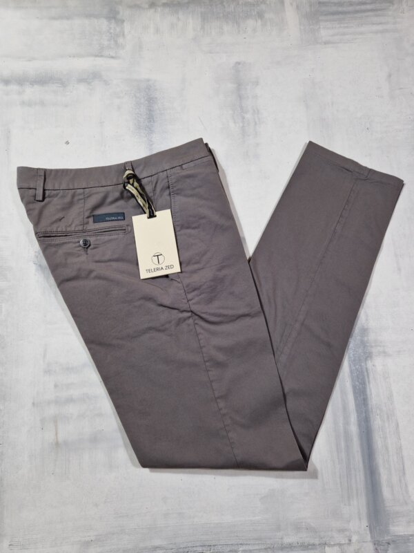 Pantalone in cotone TELERIA ZED Robin F17 slim fit col. GRIGIO