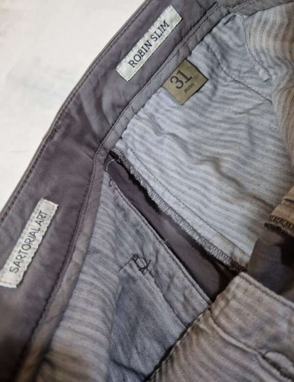 Pantalone in cotone TELERIA ZED Robin F17 slim fit col. GRIGIO - immagine 3