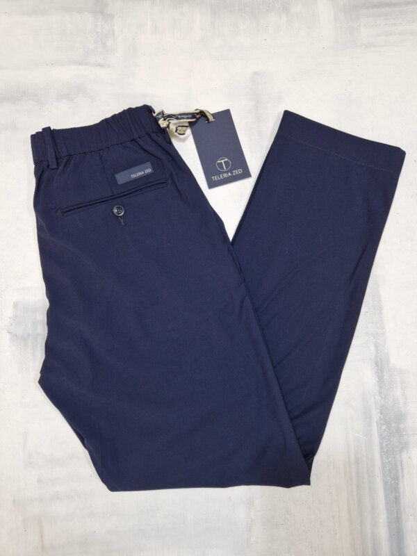 Pantalone tecnico effetto fresco di lana con coulisse TELERIA ZED RALPH OZD6 Navy Blue