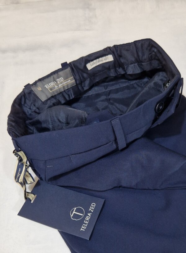 Pantalone tecnico effetto fresco di lana con coulisse TELERIA ZED RALPH OZD6 Navy Blue - immagine 2