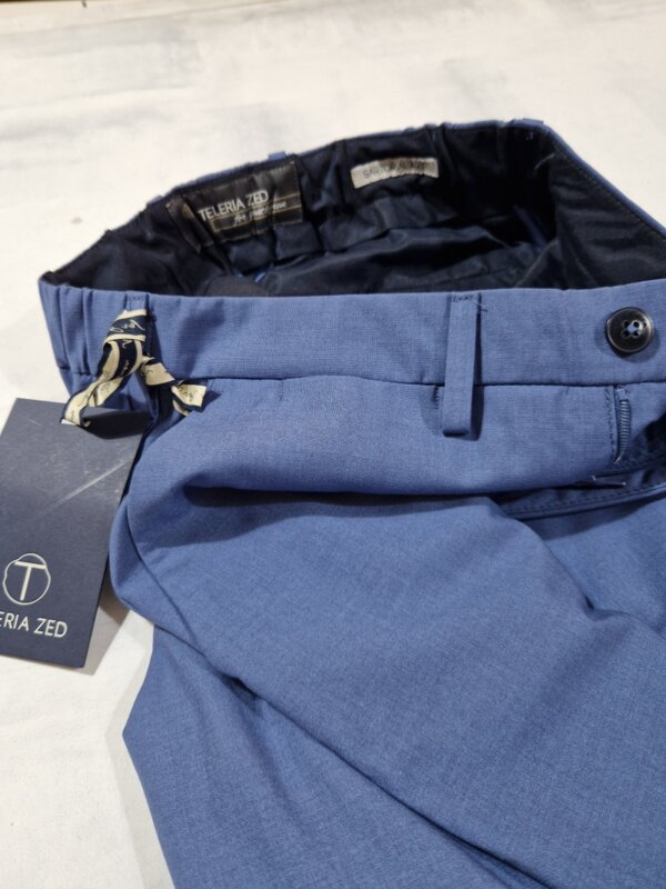 Pantalone tecnico effetto fresco di lana con coulisse TELERIA ZED RALPH OZD1 Celeste - immagine 2