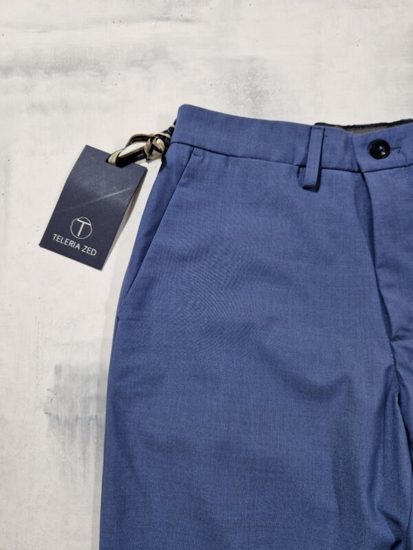 Pantalone tecnico effetto fresco di lana con coulisse TELERIA ZED RALPH OZD1 Celeste - immagine 3
