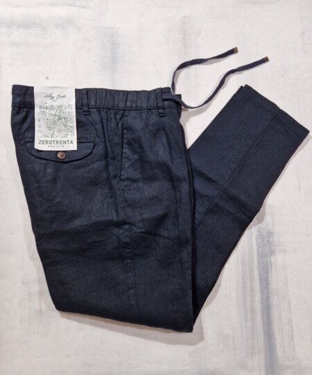 Pantalaccio uomo Alley Docks 963 in lino col. Navy Blue