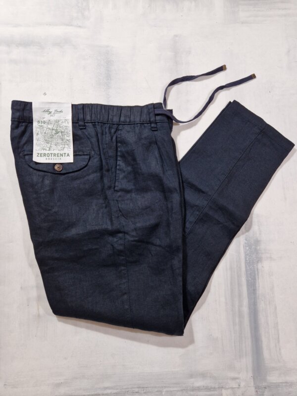 Pantalaccio uomo Alley Docks 963 in lino col. Navy Blue