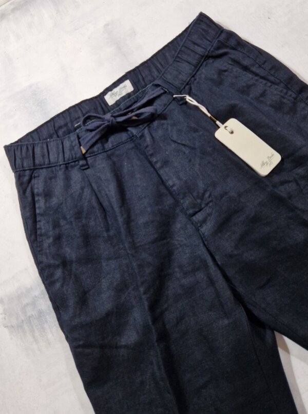 Pantalaccio uomo Alley Docks 963 in lino col. Navy Blue - immagine 2