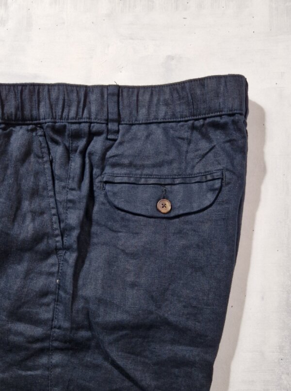 Pantalaccio uomo Alley Docks 963 in lino col. Navy Blue - immagine 3