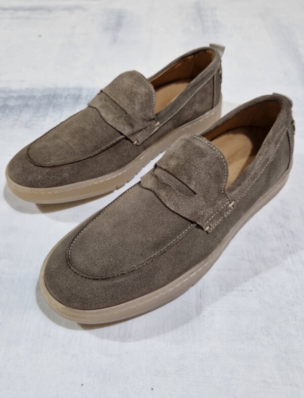 Mocassino uomo PAWELK'S in pelle Camoscio Wash col. NUTRIA 23158 - immagine 2