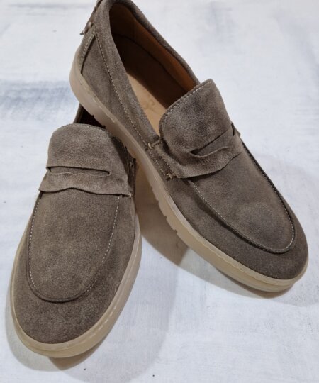 Mocassino uomo PAWELK'S in pelle Camoscio Wash col. NUTRIA 23158
