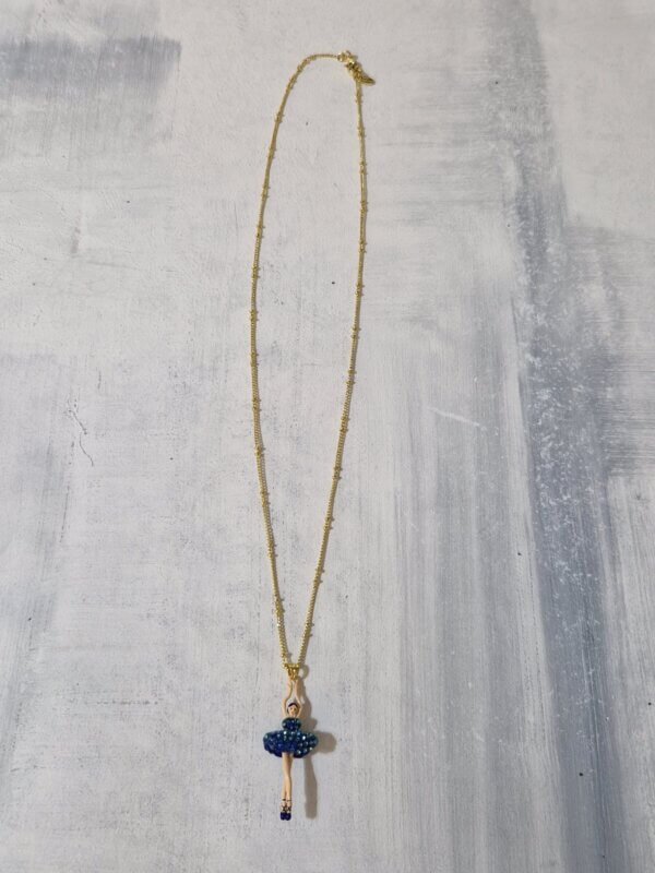 Collana Les Nèrèides BALLERINA con TUTU BLU con strass - immagine 2