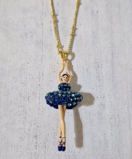 Collana Les Nèrèides BALLERINA con TUTU BLU con strass