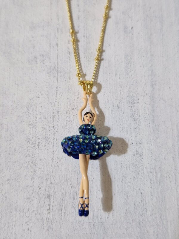 Collana Les Nèrèides BALLERINA con TUTU BLU con strass