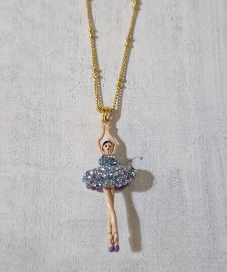 Collana Les Nèrèides BALLERINA con TUTU Lilla con strass