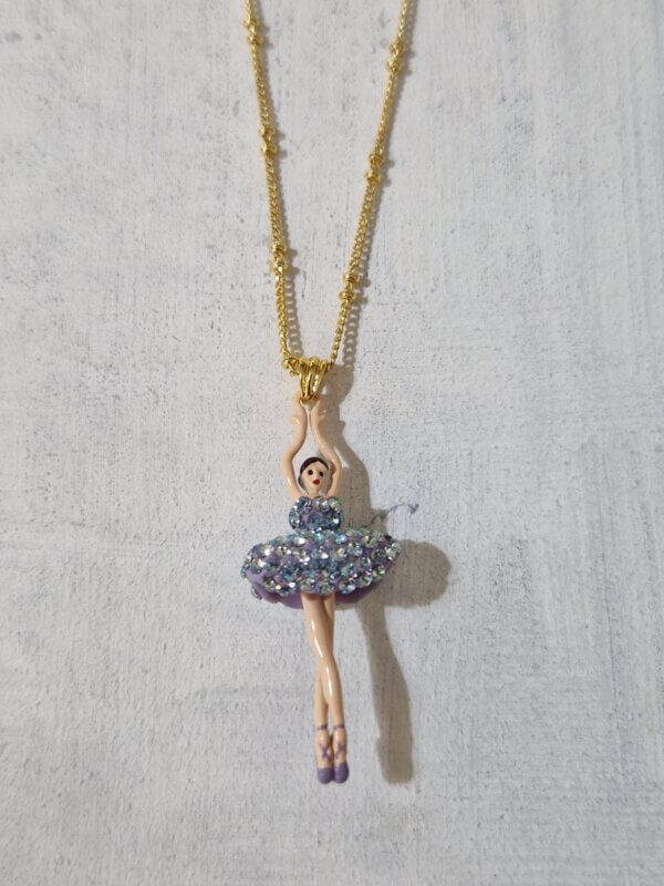 Collana Les Nèrèides BALLERINA con TUTU Lilla con strass