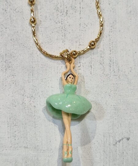 Collana Les Nèrèides BALLERINA con TUTU di ceramica Water Green