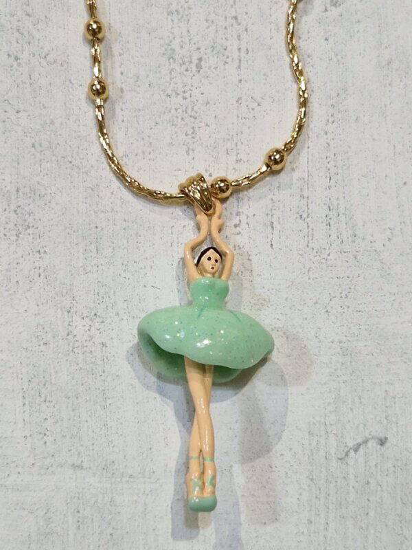 Collana Les Nèrèides BALLERINA con TUTU di ceramica Water Green