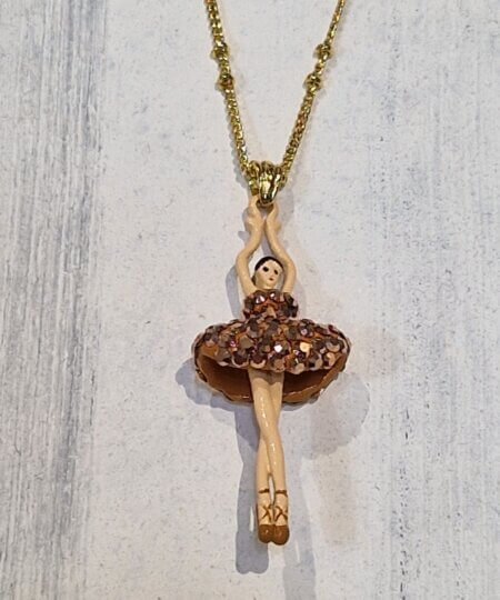 Collana Les Nèrèides BALLERINA con TUTU Golden Brown con strass