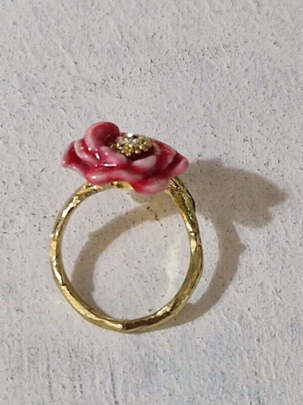 Anello Les Nèrèides tema Floreale con Rosa - immagine 2