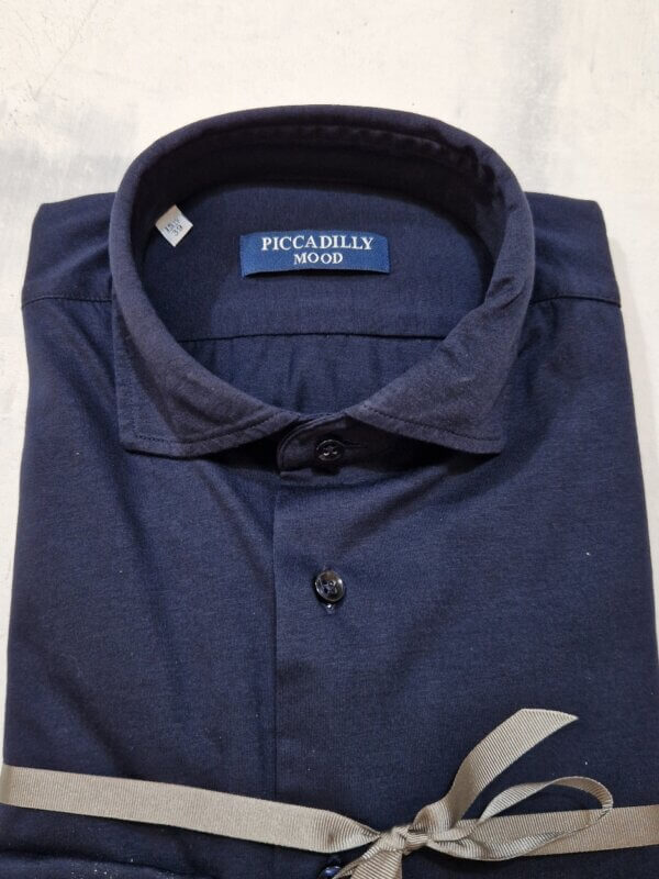 Camicia slim fit PICCADILLYMOOD cotone e modal col. BLU NOTTE - immagine 2