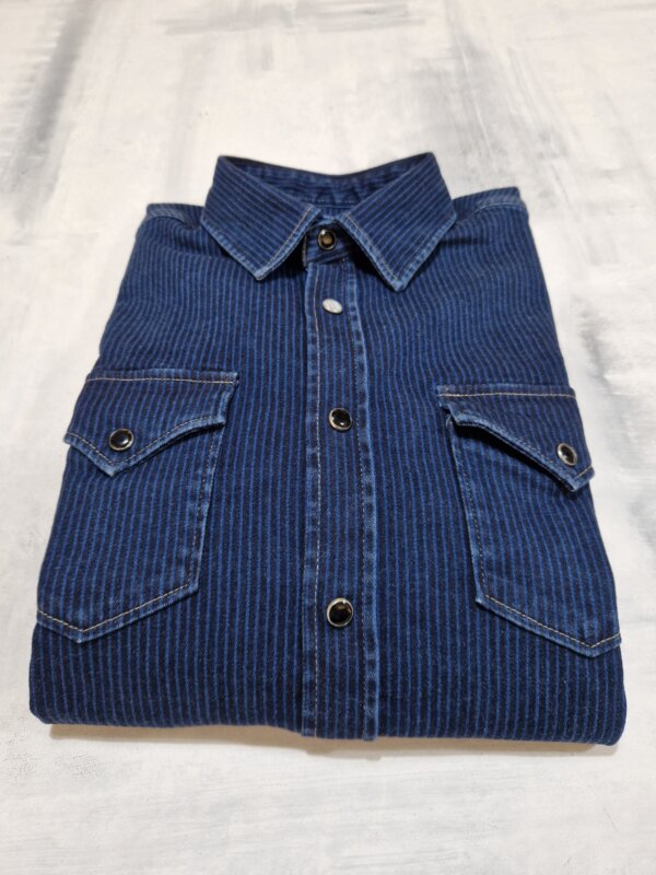 Camicia texana in denim Garry's Earth CC32 rigata - immagine 2