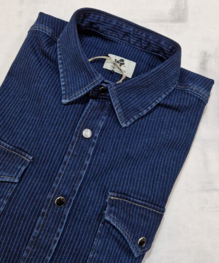 Camicia texana in denim Garry's Earth CC32 rigata