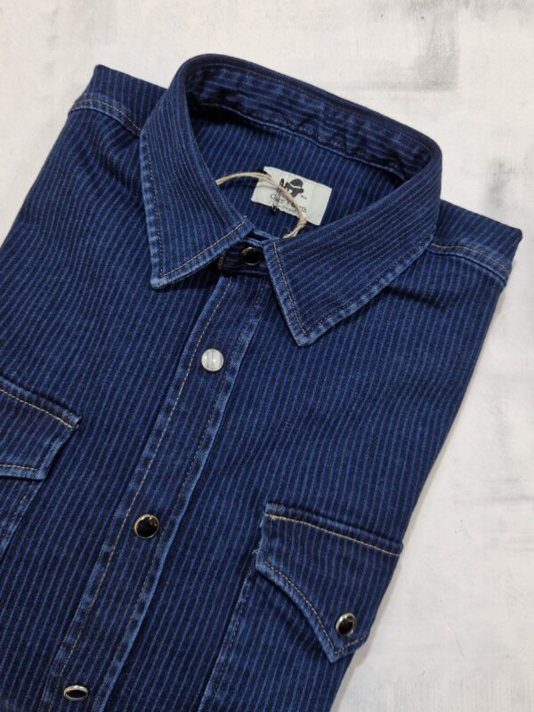 Camicia texana in denim Garry's Earth CC32 rigata