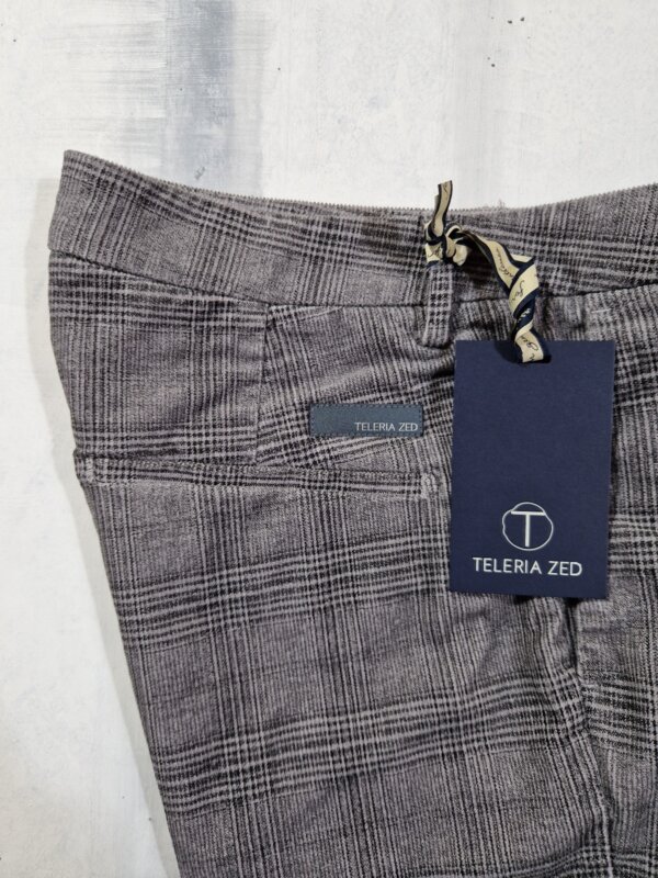 Pantalone uomo TELERIA ZED velluto Check scozzese Tom KQA 940 - CENERE - immagine 2