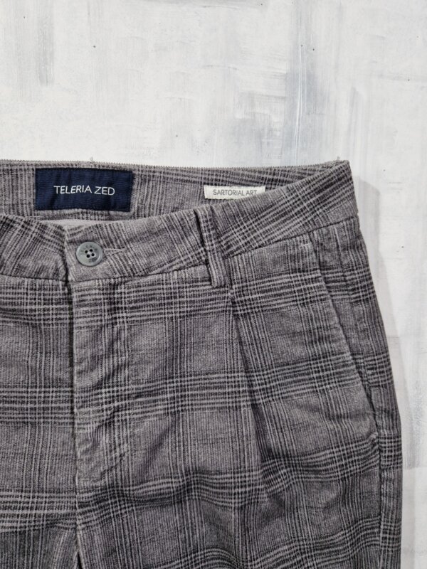Pantalone uomo TELERIA ZED velluto Check scozzese Tom KQA 940 - CENERE - immagine 3