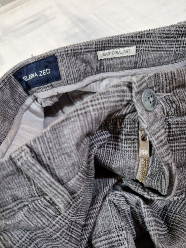 Pantalone uomo TELERIA ZED velluto Check scozzese Tom KQA 940 - CENERE - immagine 4
