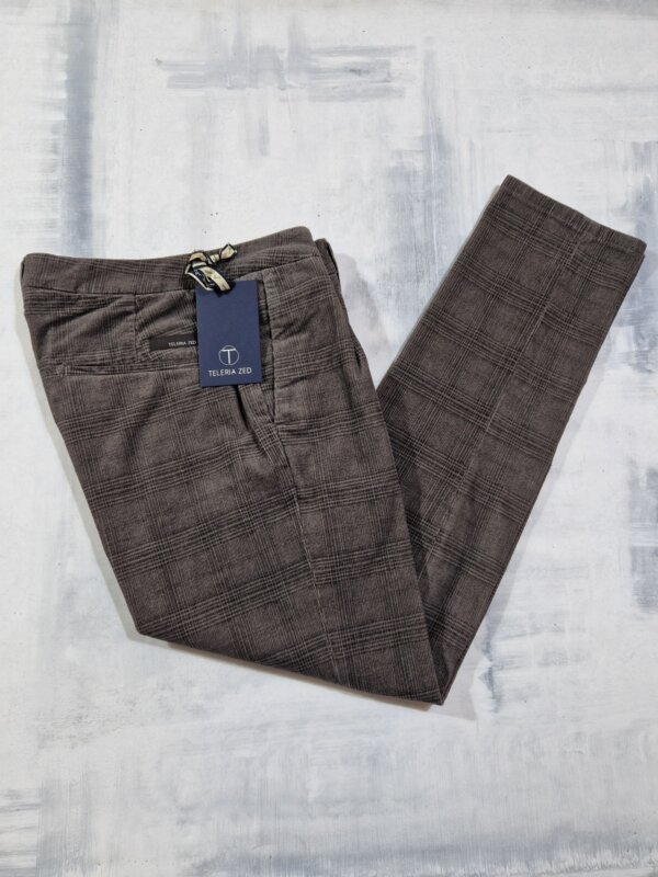 Pantalone uomo TELERIA ZED velluto Check scozzese Tom KQA 965 - TALPA