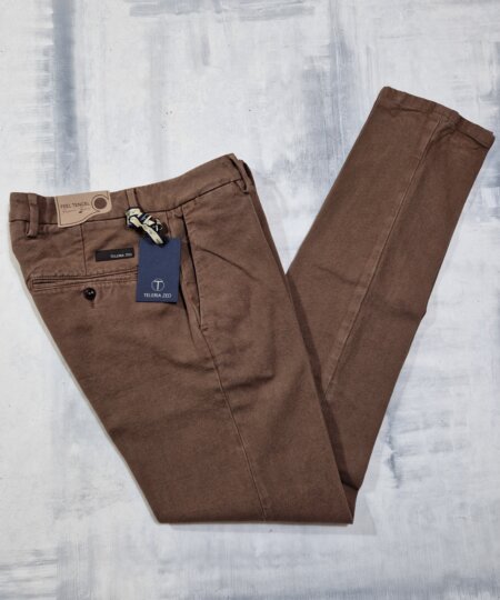 Pantalone uomo TELERIA ZED Robin Slim 17 TQA 790 - CIOCCOLATO